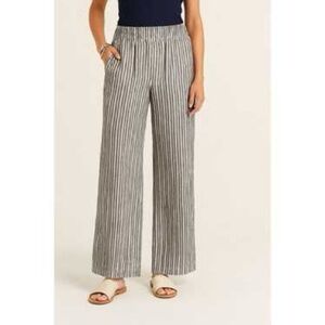 Evereve Sophia Striped Linen Wide Leg Pants